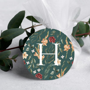 Sticker Rond Végétation florale Sceau d'enveloppe Mariage Mon