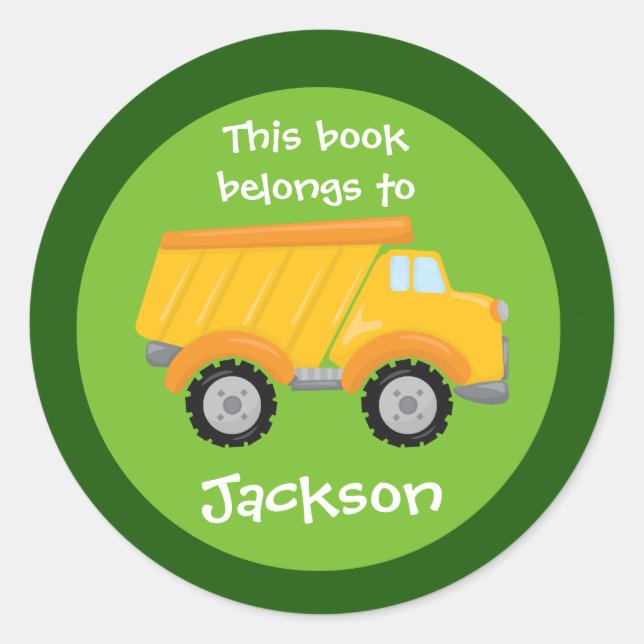 Sticker Rond Véhicule Camion Cute Sur Mesure Véhicule Enfants (Devant)