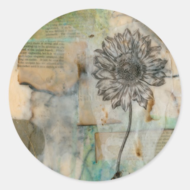 Sticker Rond Vellum Floral I (Devant)