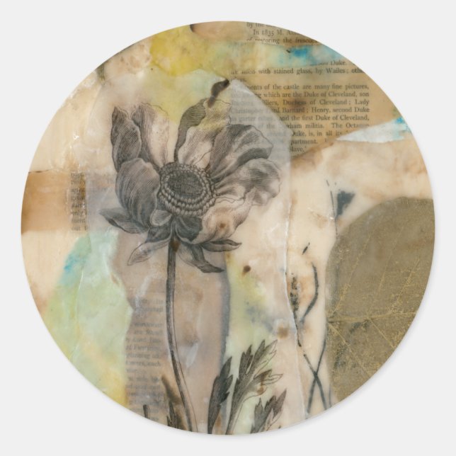 Sticker Rond Vellum Floral II (Devant)