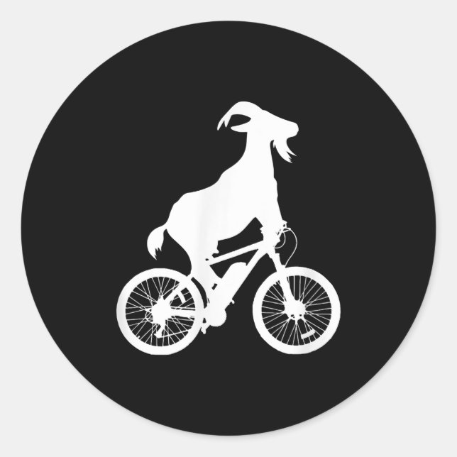 Sticker Rond Vélo de chèvre Rider Funny Goat Lover Graphisme (Devant)