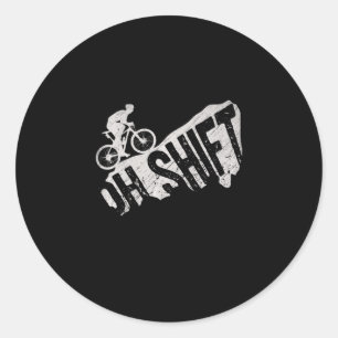 Sticker Rond Vélo de montagne Oh Shift Rider