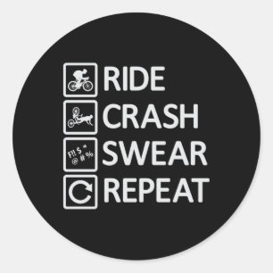 Sticker Rond Vélo de montagne Répétez l'idée cadeau de Downhill