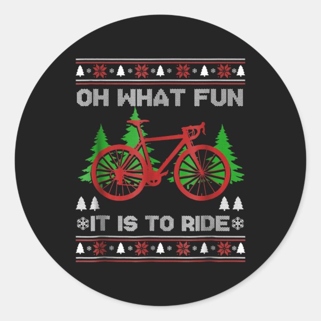 Sticker Rond Vélo Oh Quel Vélo Amusant Vélo Vilain Sweat de Noë (Devant)