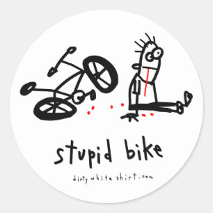 Sticker Rond Vélo Stupide