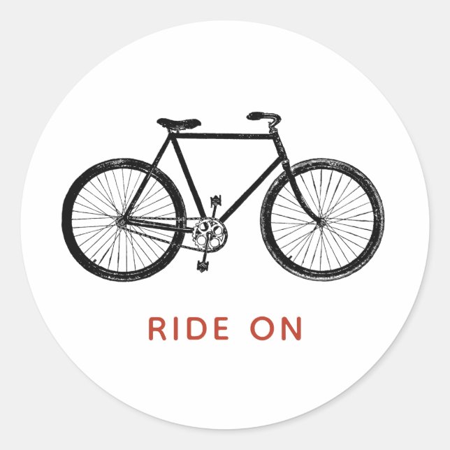 Sticker Rond Vélo Vélo Balade Personnalisée Sur Modèle (Devant)