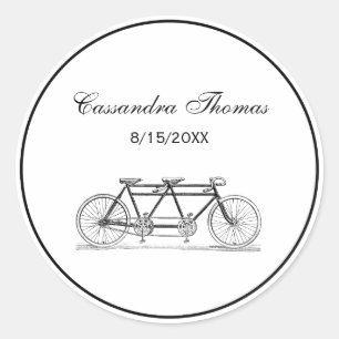 Sticker Rond Vélo vintage Conçu Pour Deux / Vélo Tandem