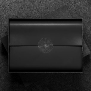 Sticker Rond Velvety Onyx Damask   Black Vampy Grunge Baroque