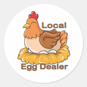 Sticker Rond Vendeur local d'oeufs