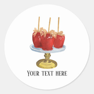 Sticker Rond Vendeurs de pommes de sucre mignons personnalisabl