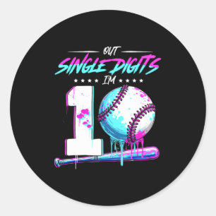 Sticker Rond Vendez 10 Ans Anniversaire Double Chiffres 10 Anni