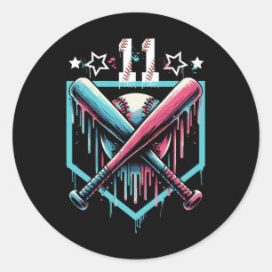 Sticker Rond Vendre Drip 11e anniversaire garçons Numéro 11 Jeu