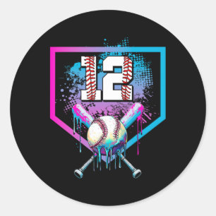 Sticker Rond Vendre Drip 12e anniversaire Accueil Plaque Garçon