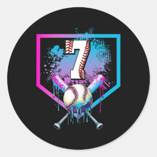 Sticker Rond Vendre Drith 7th Birthday Home Plate Boys Youth 7