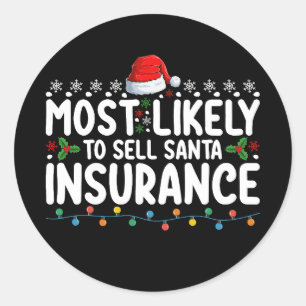 Sticker Rond Vendre Père Noël Assurances Noël