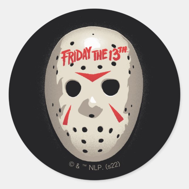 Sticker Rond Vendredi 13 | Graphique de masque de hockey (Devant)
