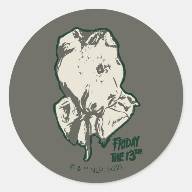 Sticker Rond Vendredi 13 | Jason Voorhees Burlap Sack (Devant)