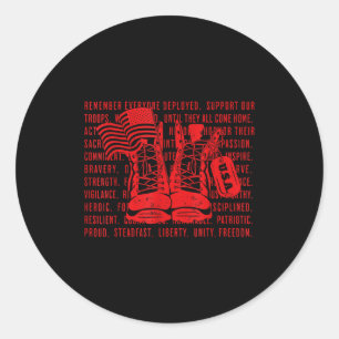 Sticker Rond Vendredi rouge n'oublions personne déployé souteni