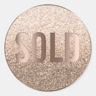 Sticker Rond Vendu en bronze Beige Ombre Agent
