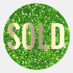 Sticker Rond Vendu Gold Green Golf Green Lux Estate Agent