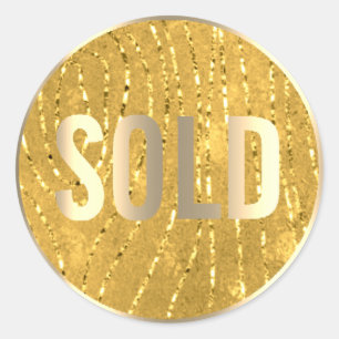 Sticker Rond Vendu Moutarde Zebra Gold Agent