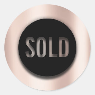 Sticker Rond Vendu Noir Blush Rose Pink Tester échantillon Cont