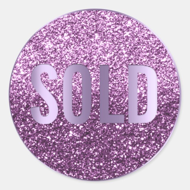 Sticker Rond Vendu Violet Violet Métallurgique Agent immobilier (Devant)