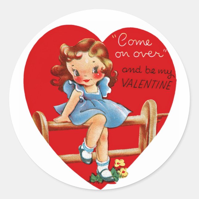 Sticker Rond Venez et soyez ma Saint Valentin ! (Devant)