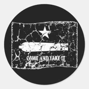 Sticker Rond Venez le prendre, Gonzales Drapeau, 1835
