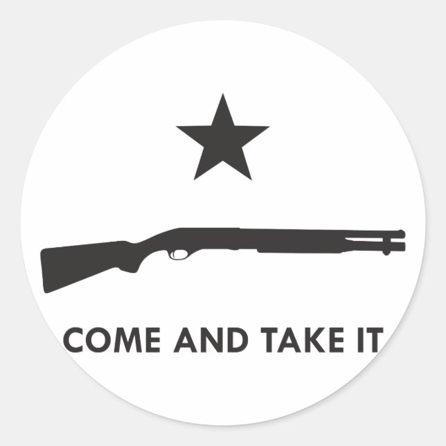 Sticker Rond Venez le prendre ! (Shotgun) (Devant)