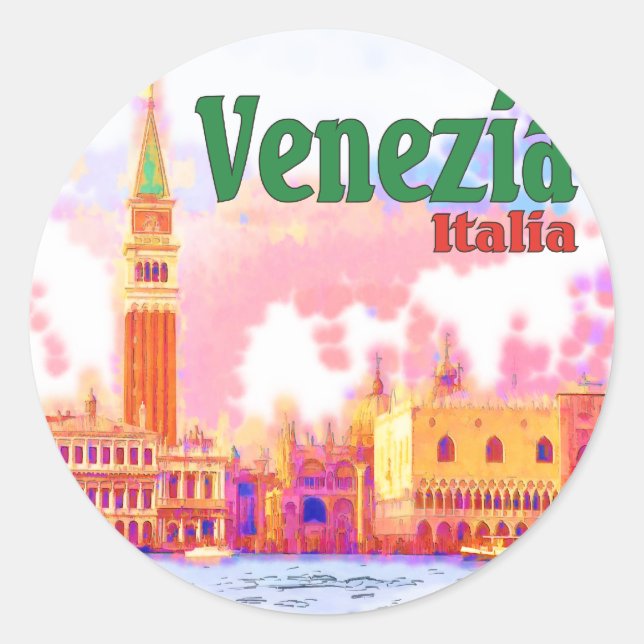 Sticker Rond Venezuela, Italie (Devant)