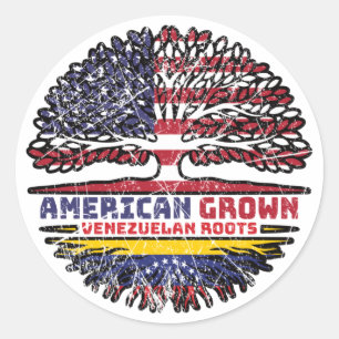 Sticker Rond Venezuela Vénézuélien États-Unis États-Unis
