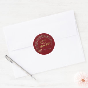 Sticker Rond VENONS ADORONS Christian Christmas Hymn Red