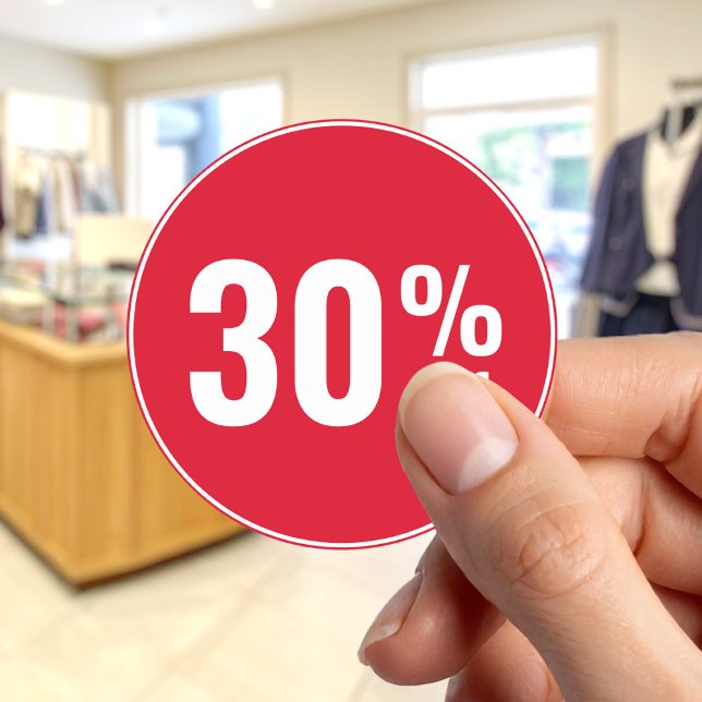 Sticker Rond Vente avec 30 pour cent de réduction (Créateur téléchargé)