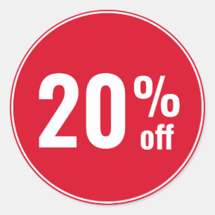 Sticker Rond Vente avec remise de 20 pour cent