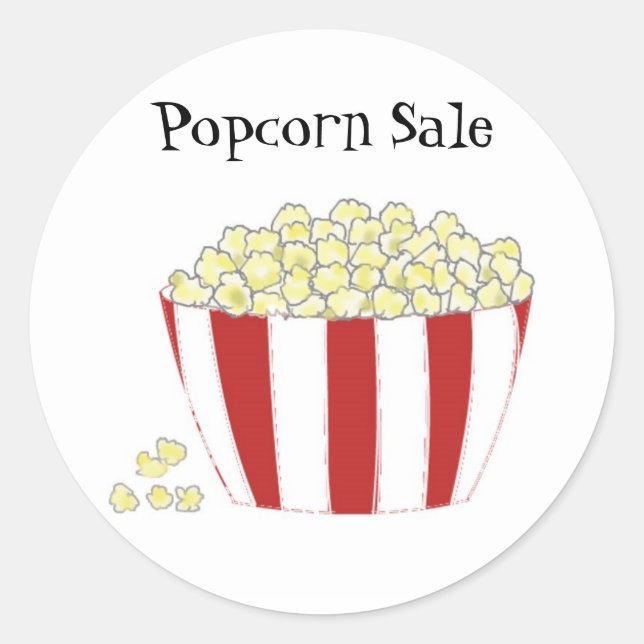 Sticker Rond Vente de Popcorn (Devant)