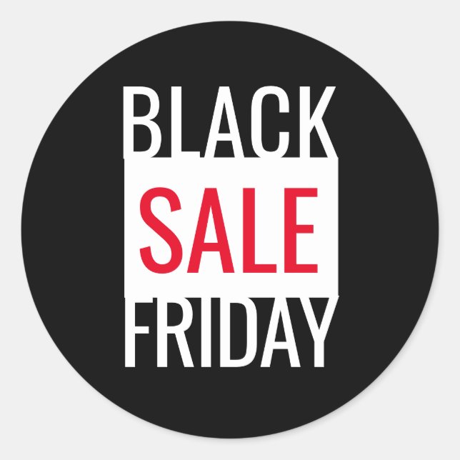 STICKER ROND VENTE NOIR VENDRE BLACK WHITE RED (Devant)