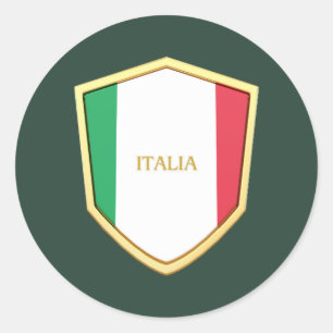 Sticker Rond Ventilateur De Football Italia Shield
