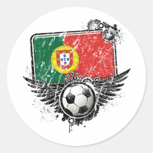 Sticker Rond Ventilateur de football Portugal