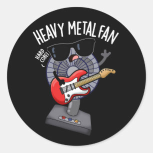 Sticker Rond Ventilateur de métal lourd amusant jeu de musique 