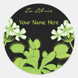 Sticker Rond Venus Flytrap Ex Libris