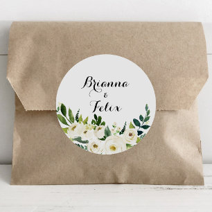 Sticker Rond Verdure Automne Floral Mariage Enveloppe Phoques