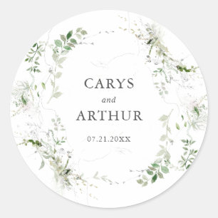 Sticker Rond Verdure botanique couronne Mariage moderne