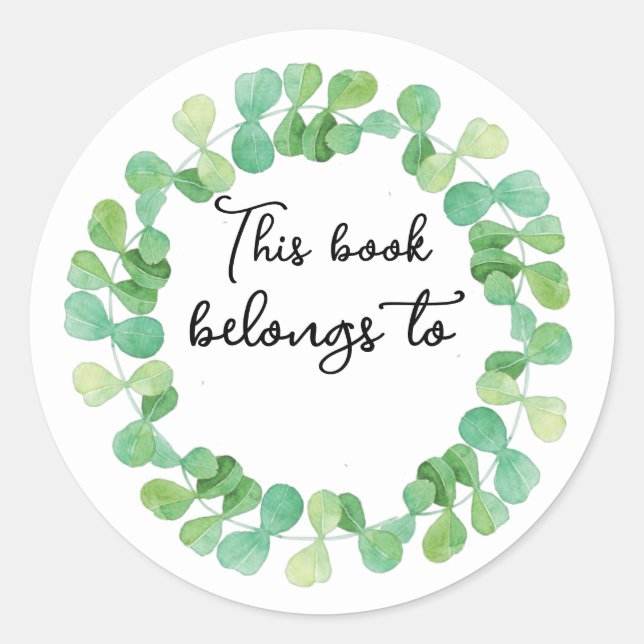 Sticker Rond Verdure Ce Livre Appartient À (Devant)
