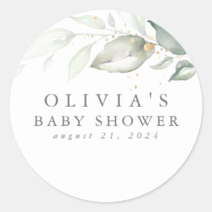 Sticker Rond Verdure et or Élégant Moderne Minimal