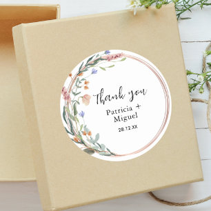 Sticker Rond Verdure Eucalyptus Remerciements Personnalisés de 