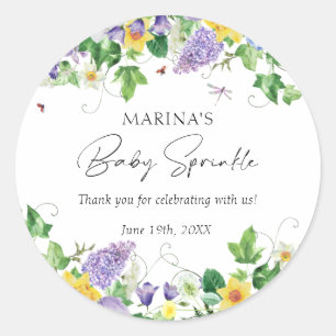 Sticker Rond Verdure florale rustique Baby Sprinkle