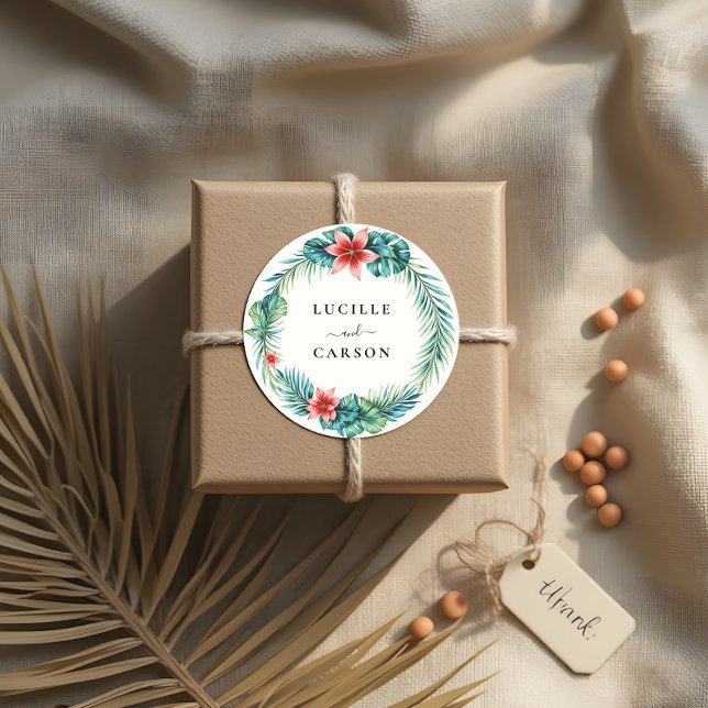 Sticker Rond Verdure tropicale Mercredi botanique du jardin de  (Créateur téléchargé)