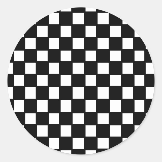 Sticker Rond vérificateur noir et blanc (Devant)