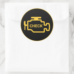 Sticker Rond Vérifier la lumière du moteur